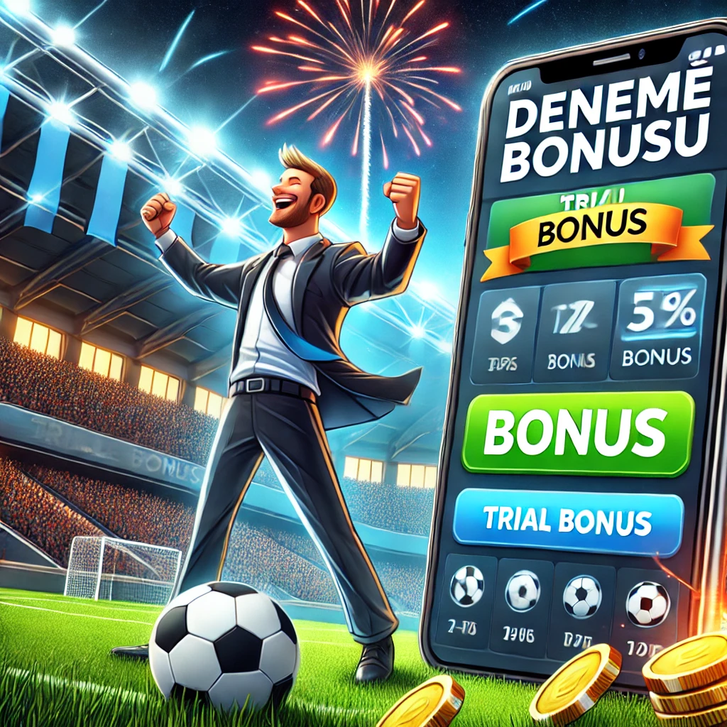 Bahis kuponu, futbol sahası ve deneme bonusu bannerı
